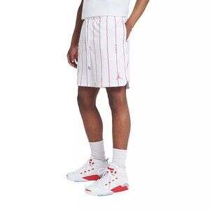 Nike Air Jordan Basketball Shorts Men's Size M Baseball Pinstripe White Gym Red